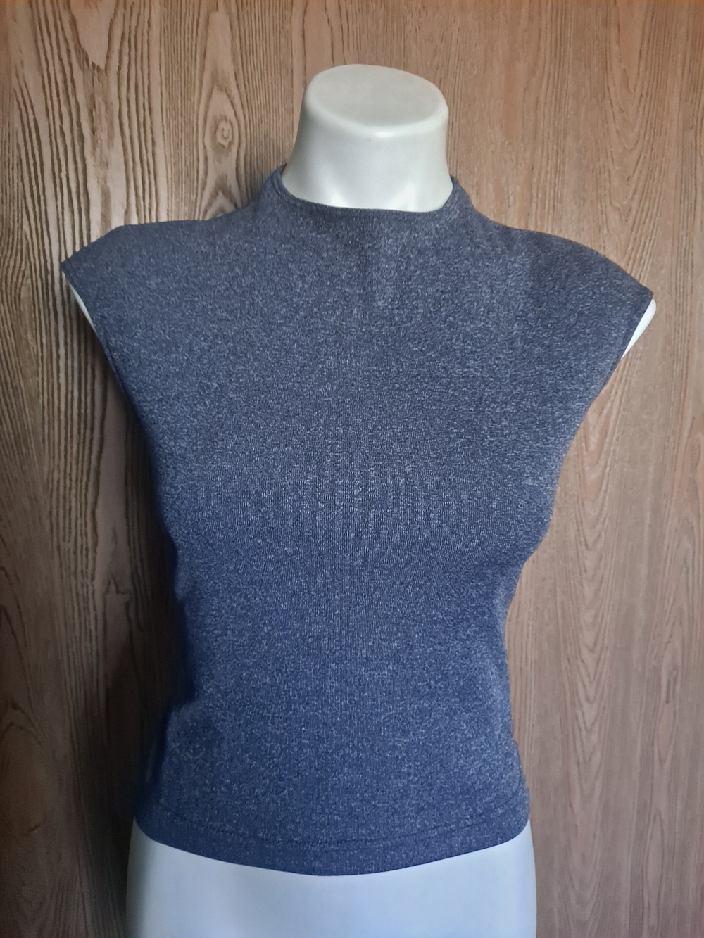XOXO Heathered Charcoal Mock Neck Sleeveless Tank
